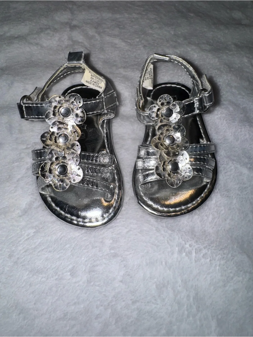 Rising Star Silver & Glitter Pink Baby Shoe Trio size 1